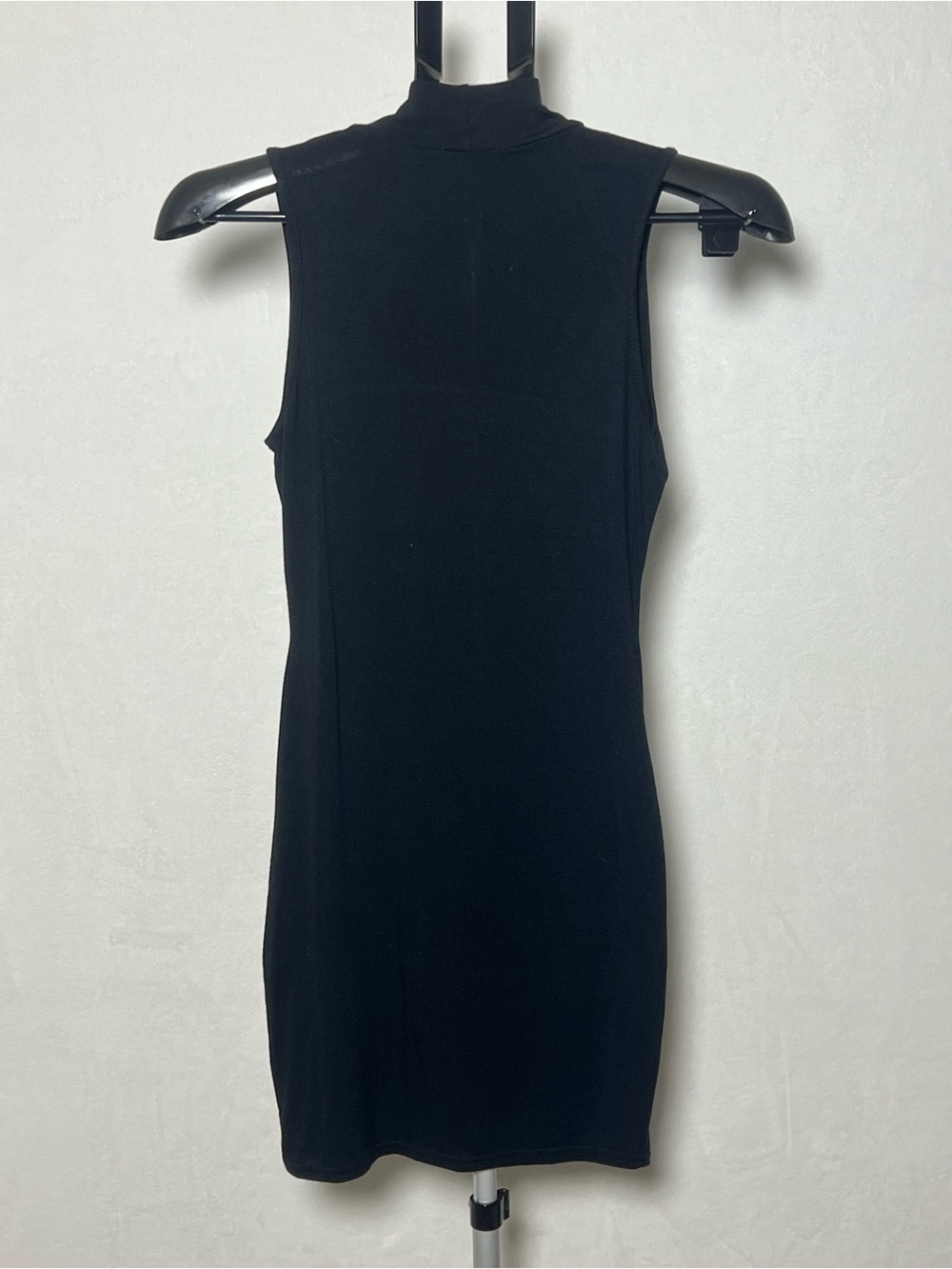 NASTY GAL Black Sleeveless Halloween Skeleton Print Mock Neck Bodycon Dress sz 2 - Picture 9 of 11